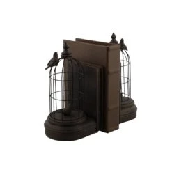 Black Metal Farmhouse Birdcage Bookends Set 19 Black Metal Farmhouse Birdcage Bookends Set -Optima Home Decor Store D365473S 7