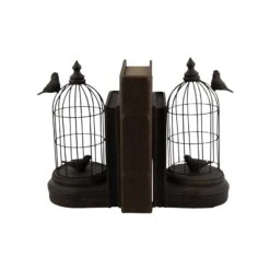 Black Metal Farmhouse Birdcage Bookends Set 20 Black Metal Farmhouse Birdcage Bookends Set -Optima Home Decor Store D365473S 9
