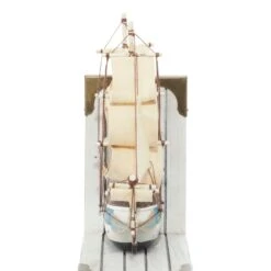 9" White Wood Coastal Sailboat Bookends, 2ct. -Optima Home Decor Store D365520S 6