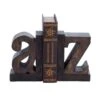 9" Brown Mango Wood Traditional A & Z Bookends, 2ct. 2 9" Brown Mango Wood Traditional A & Z Bookends, 2ct. -Optima Home Decor Store D365527S 1