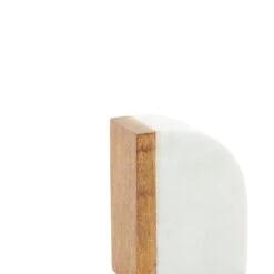 5" White Marble Modern Bookends, 2ct. -Optima Home Decor Store D365531S 4