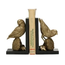 Gold Parrot Bookends Set