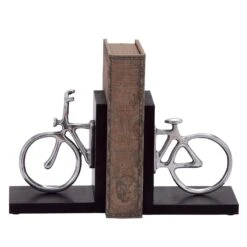 7" Silver Aluminum Vintage Bicycle Bookends