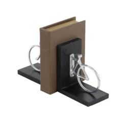 7" Silver Aluminum Vintage Bicycle Bookends -Optima Home Decor Store D494209S 5