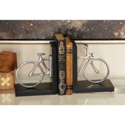 7" Silver Aluminum Vintage Bicycle Bookends -Optima Home Decor Store D494209S 9