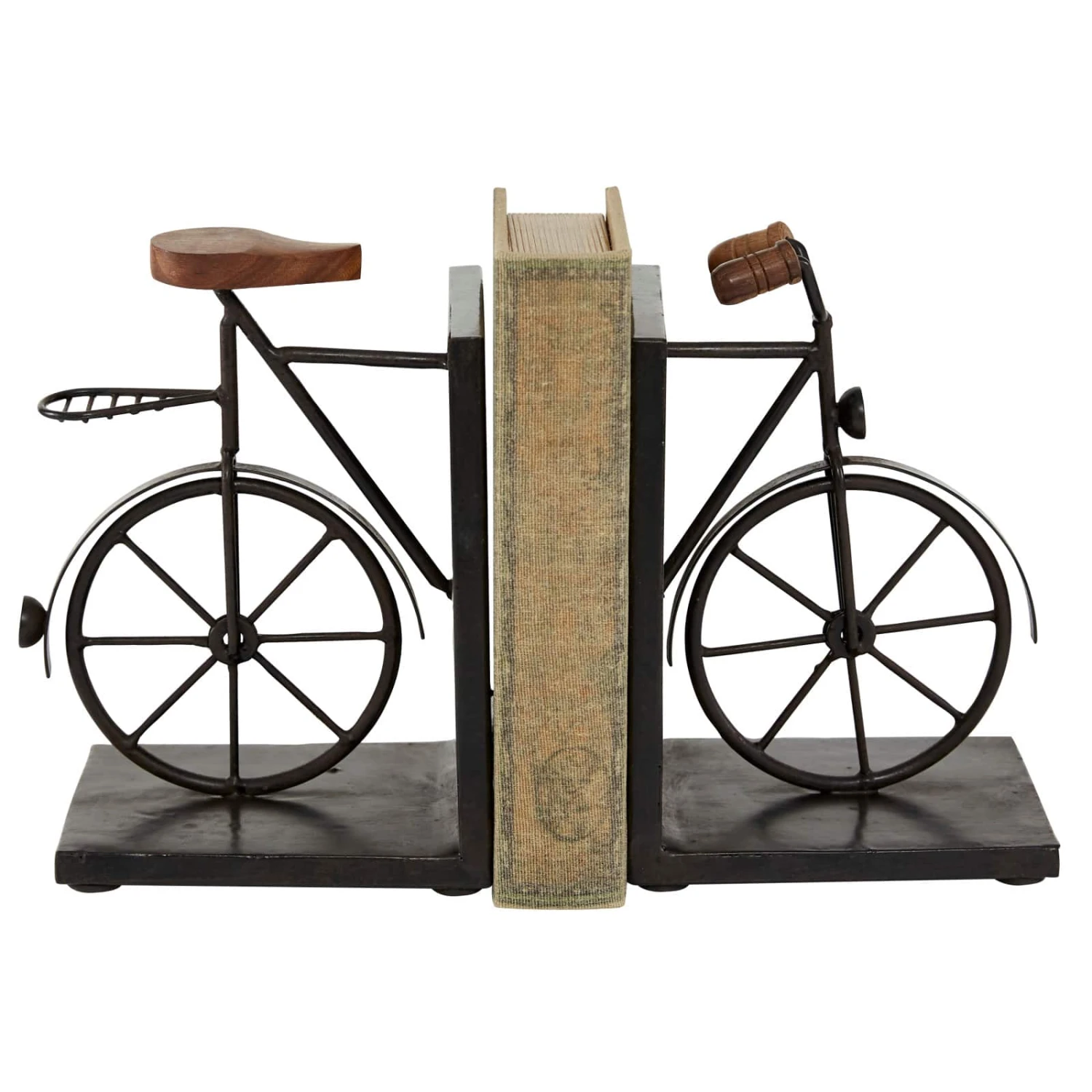 9" Contemporary Bicycle Iron Bookend Set 3 9" Contemporary Bicycle Iron Bookend Set