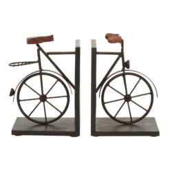 9" Contemporary Bicycle Iron Bookend Set 19 9" Contemporary Bicycle Iron Bookend Set -Optima Home Decor Store D494219S 3