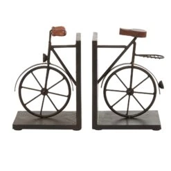 9" Contemporary Bicycle Iron Bookend Set 22 9" Contemporary Bicycle Iron Bookend Set -Optima Home Decor Store D494219S 6