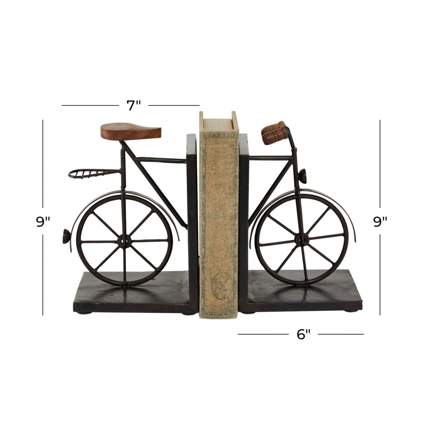 9" Contemporary Bicycle Iron Bookend Set 9 9" Contemporary Bicycle Iron Bookend Set - Image 7