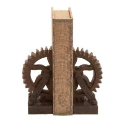 7" Brown Industrial Gear Bookends