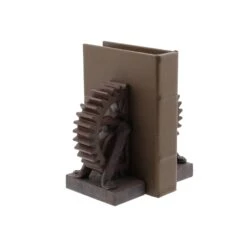 7" Brown Industrial Gear Bookends 11 7" Brown Industrial Gear Bookends -Optima Home Decor Store D494226S 4