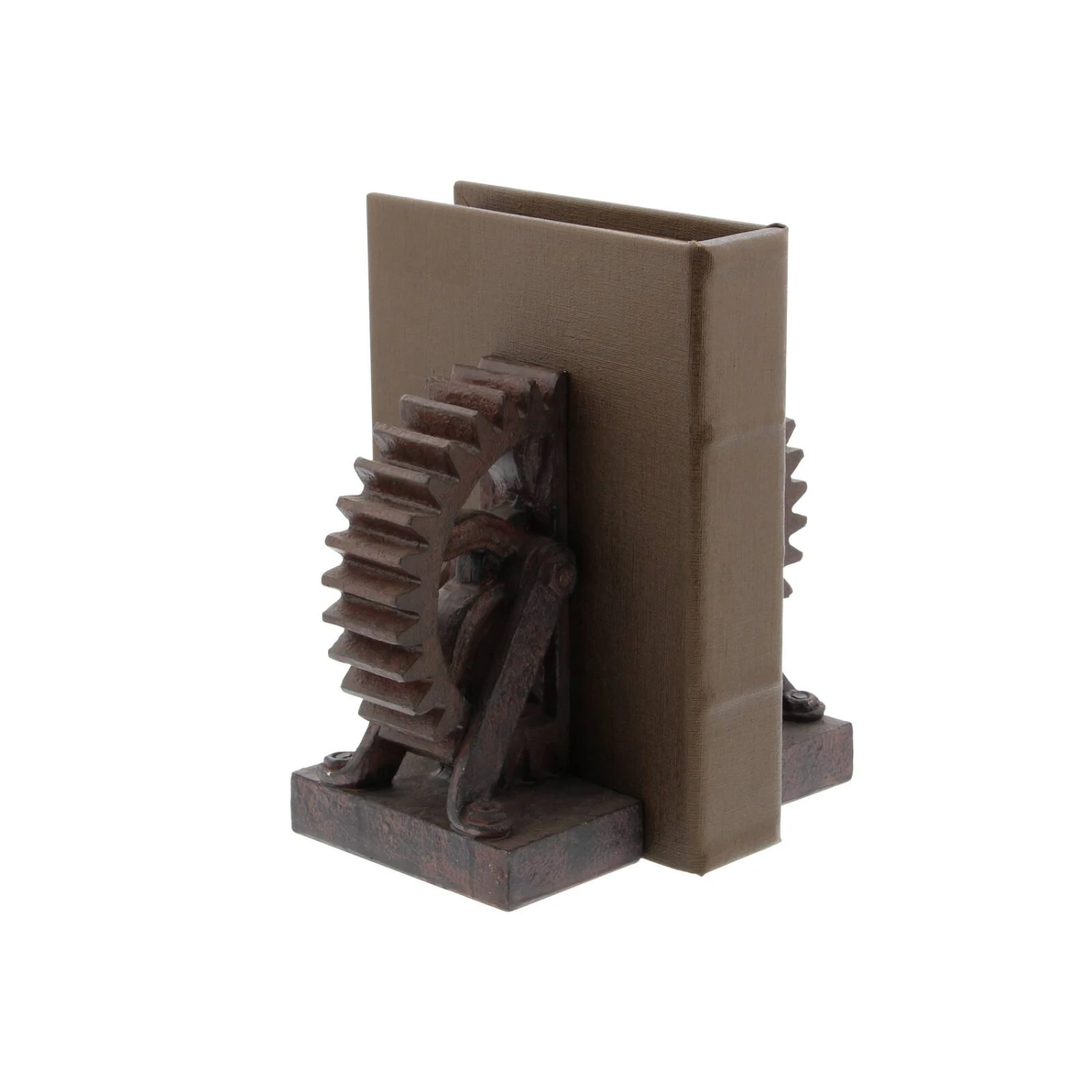 7" Brown Industrial Gear Bookends 5 7" Brown Industrial Gear Bookends - Image 3