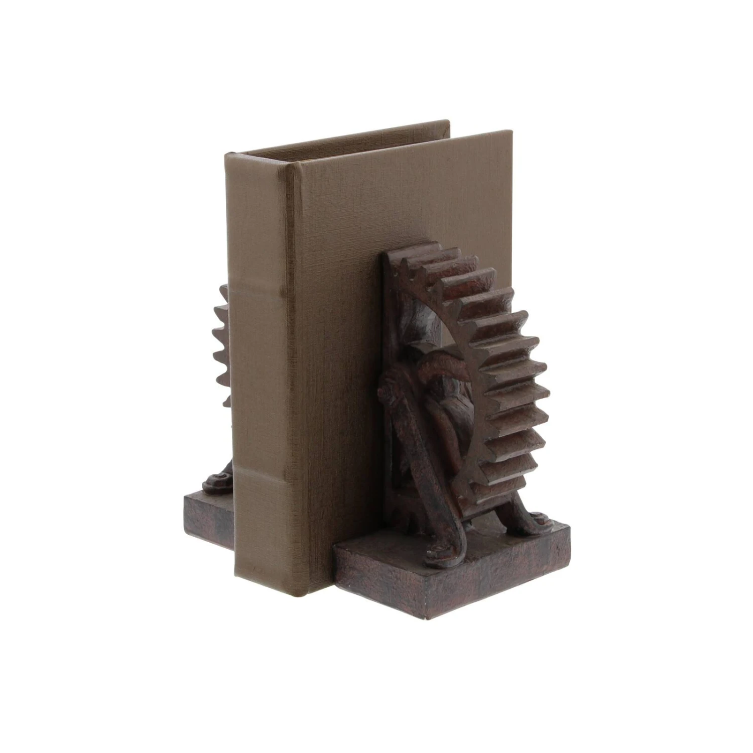 7" Brown Industrial Gear Bookends 6 7" Brown Industrial Gear Bookends - Image 4