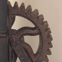 7" Brown Industrial Gear Bookends 13 7" Brown Industrial Gear Bookends -Optima Home Decor Store D494226S 7