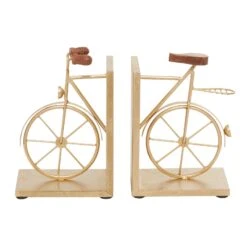 9" Contemporary Bicycle Iron Bookend Set 30 9" Contemporary Bicycle Iron Bookend Set -Optima Home Decor Store D494231S 6