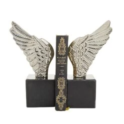 10" Angel Wing Aluminum Bookend Set