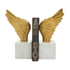 10" Angel Wing Aluminum Bookend Set -Optima Home Decor Store D511350S 1
