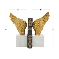 10" Angel Wing Aluminum Bookend Set -Optima Home Decor Store D511350S 6