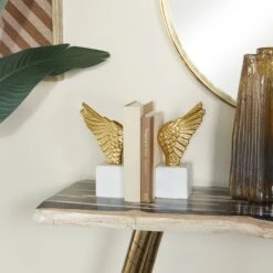 10" Angel Wing Aluminum Bookend Set -Optima Home Decor Store D511350S 7