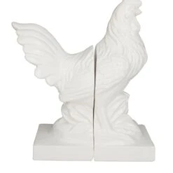 The Novogratz Modern Rooster Farmhouse Dolomite Bookend Set -Optima Home Decor Store D511351S 3