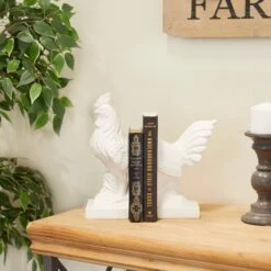 The Novogratz Modern Rooster Farmhouse Dolomite Bookend Set -Optima Home Decor Store D511351S 6