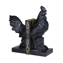 The Novogratz Modern Rooster Farmhouse Dolomite Bookend Set