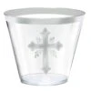 AMSCAN 9oz. Silver Cross Holy Day Plastic Tumblers, 30ct. -Optima Home Decor Store D588716S 1