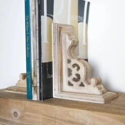American Art Décor™ 8" Vintage Decorative Wood Bookends, 2ct. -Optima Home Decor Store D598675S 3