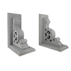 American Art Décor™ 8" Vintage Decorative Wood Bookends, 2ct. -Optima Home Decor Store D598678S 1