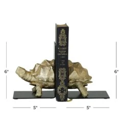 CosmoLiving By Cosmopolitan Brass Polystone Coastal Bookends, 6" X 5" X 4" -Optima Home Decor Store D615231S 6