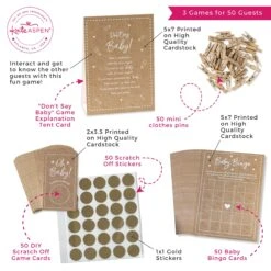 Kate Aspen® Kraft Baby Shower Game Set -Optima Home Decor Store D700379S 6