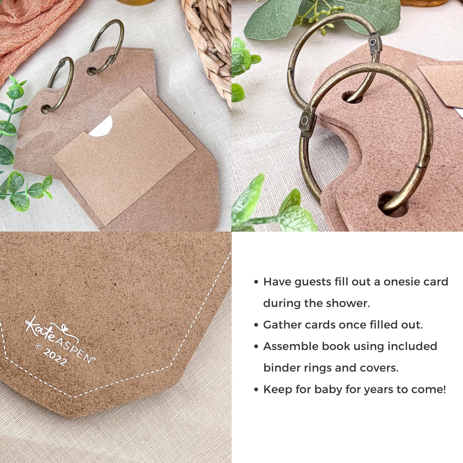 Kate Aspen® Kraft Onesie Shape Baby Shower Prediction Advice Card Keepsake Book Set 7 Kate Aspen® Kraft Onesie Shape Baby Shower Prediction Advice Card Keepsake Book Set - Image 5