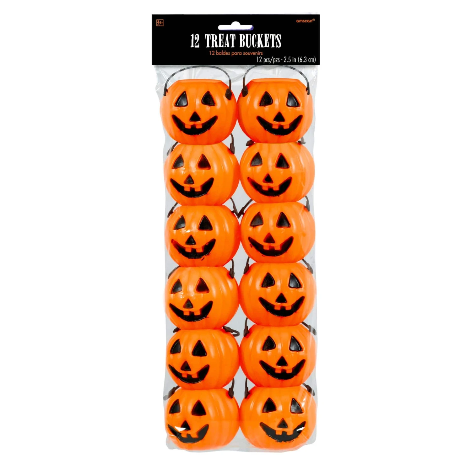 AMSCAN 2.5" Mini Pumpkin Candy Pails, 36ct. 3 AMSCAN 2.5" Mini Pumpkin Candy Pails, 36ct.