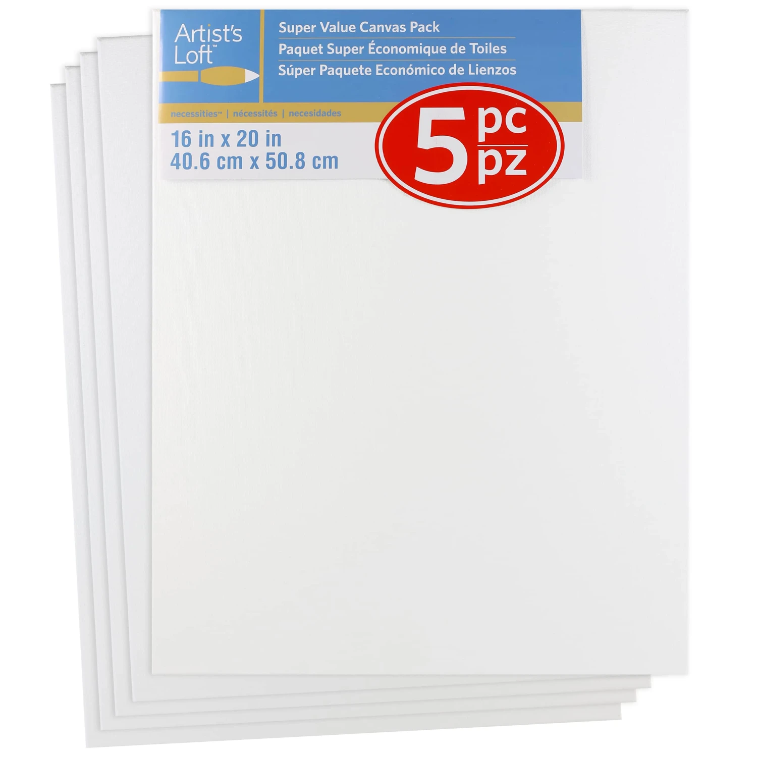 4 Packs: 5 Ct. (20 Total) 16" X 20" Super Value Canvas By Artist's Loft® 6 4 Packs: 5 Ct. (20 Total) 16" X 20" Super Value Canvas By Artist's Loft® - Image 4