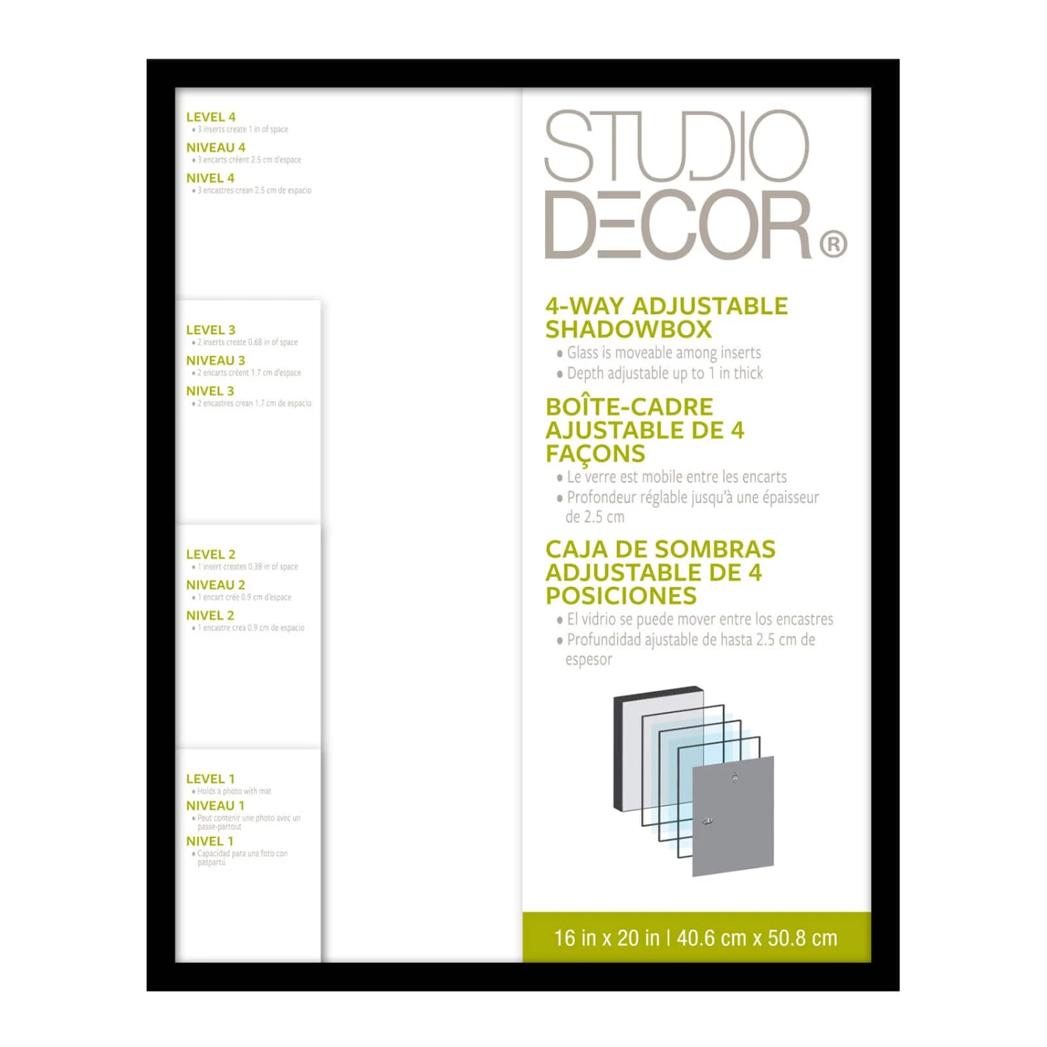 8 Pack: Black Adjustable-Depth 16" X 20" Shadow Box By Studio Décor® 5 8 Pack: Black Adjustable-Depth 16" X 20" Shadow Box By Studio Décor® - Image 3