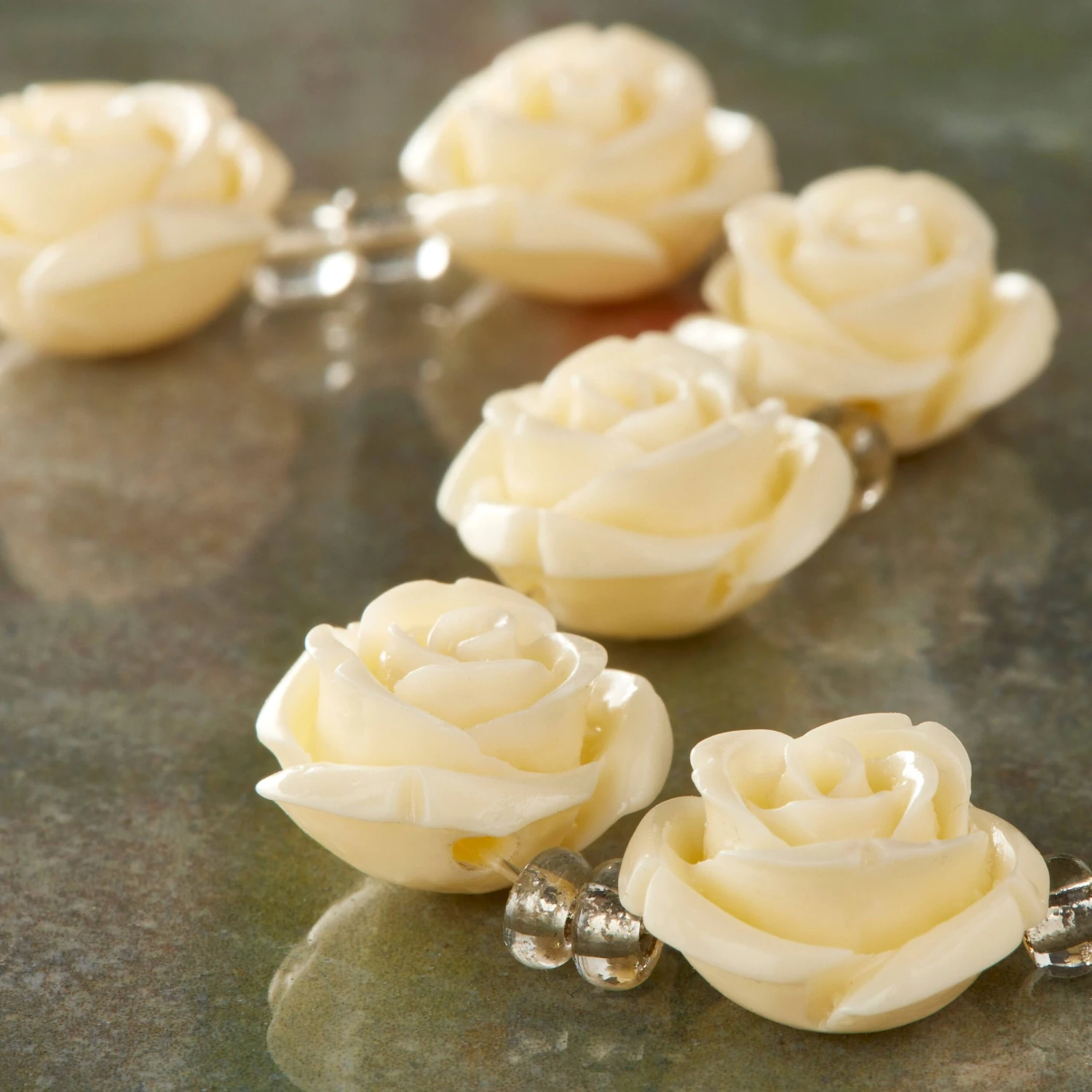 12 Pack: Stone Composite Flower Beads, 14mm By Bead Landing™ 10 12 Pack: Stone Composite Flower Beads, 14mm By Bead Landing™ - Image 8