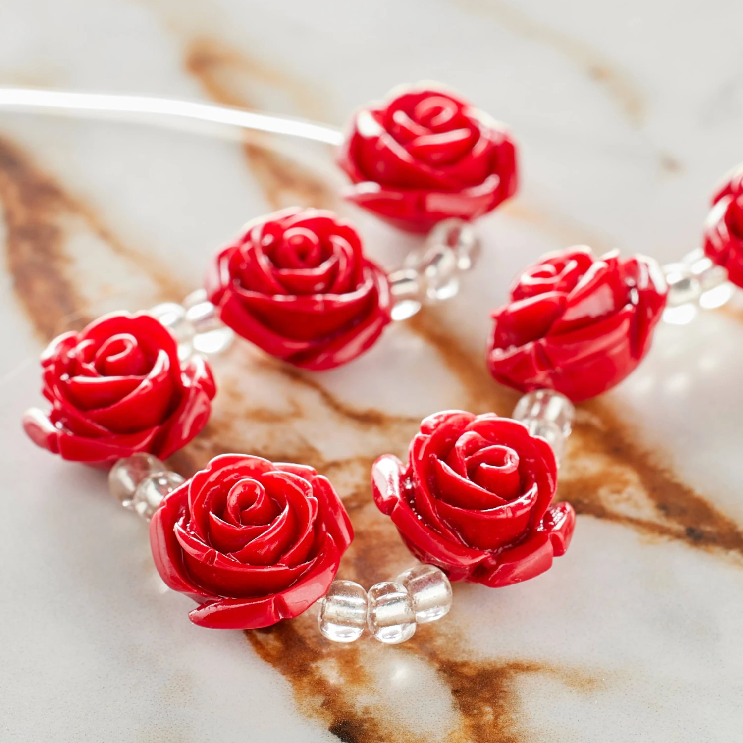 12 Pack: Stone Composite Flower Beads, 14mm By Bead Landing™ 4 12 Pack: Stone Composite Flower Beads, 14mm By Bead Landing™ - Image 2