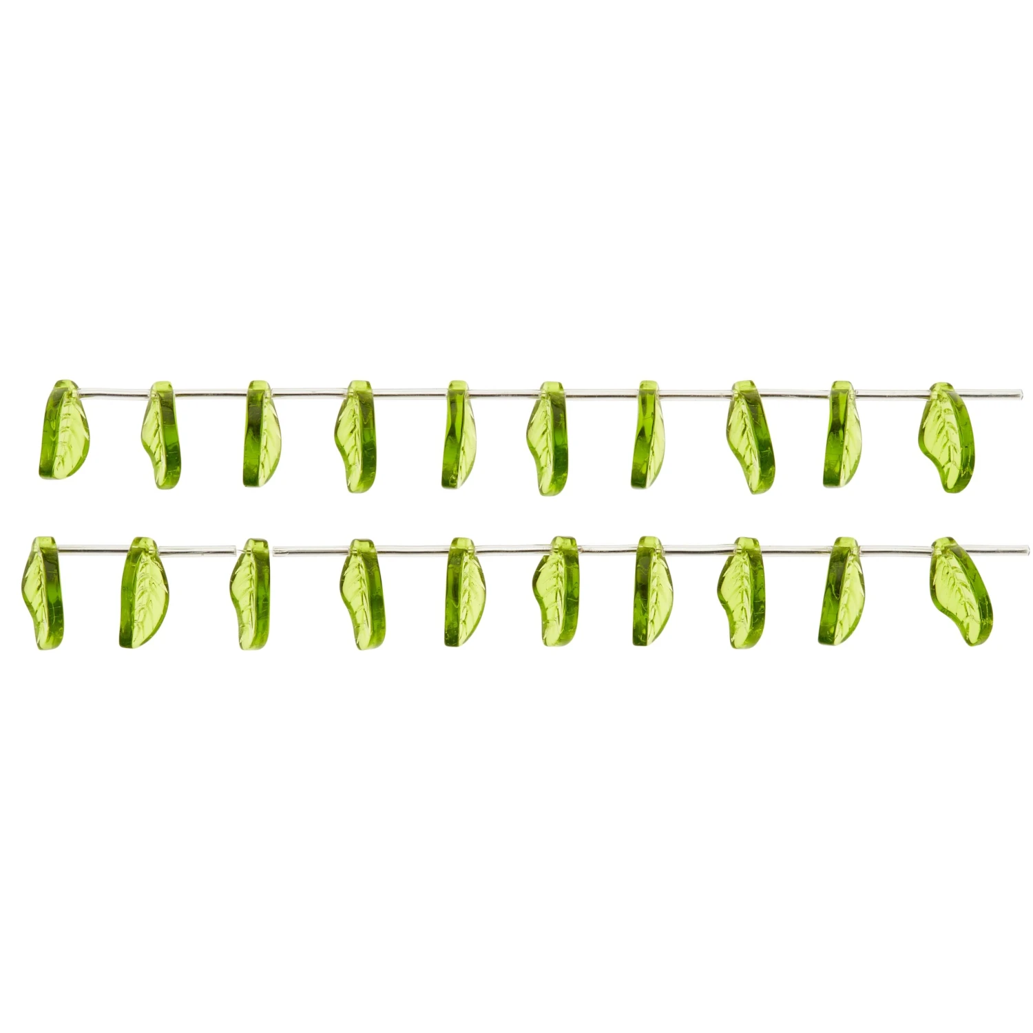 12 Pack: Peridot Green Glass Leaf Beads, 18mm By Bead Landing™ 5 12 Pack: Peridot Green Glass Leaf Beads, 18mm By Bead Landing™ - Image 3