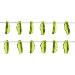 12 Pack: Peridot Green Glass Leaf Beads, 18mm By Bead Landing™