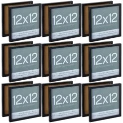 9 Packs: 2 Ct. (18 Total) Black Fundamentals 12" X 12" Display Case By Studio Décor®